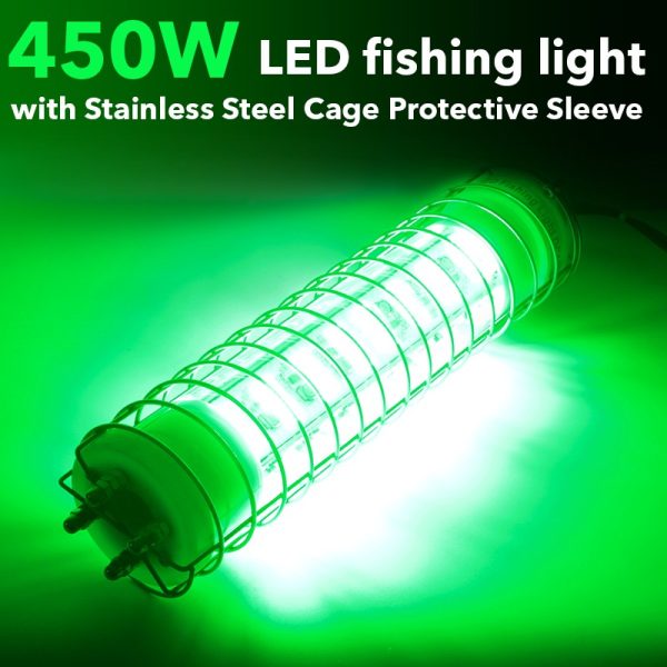 400W Dimmable 12-24VDC LED underwater fishing lights with Stainless steel case protection