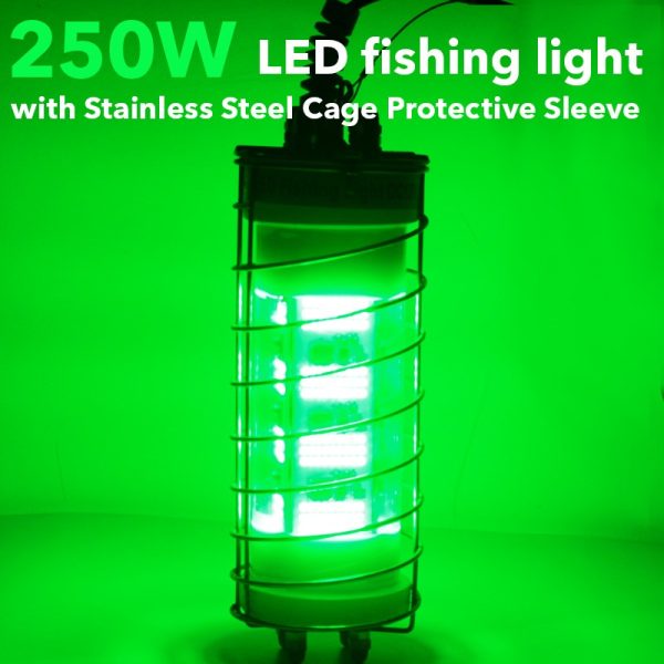 B4B060-N250W DC12V-24V LED Underwater Fishing Bait Light with protective case